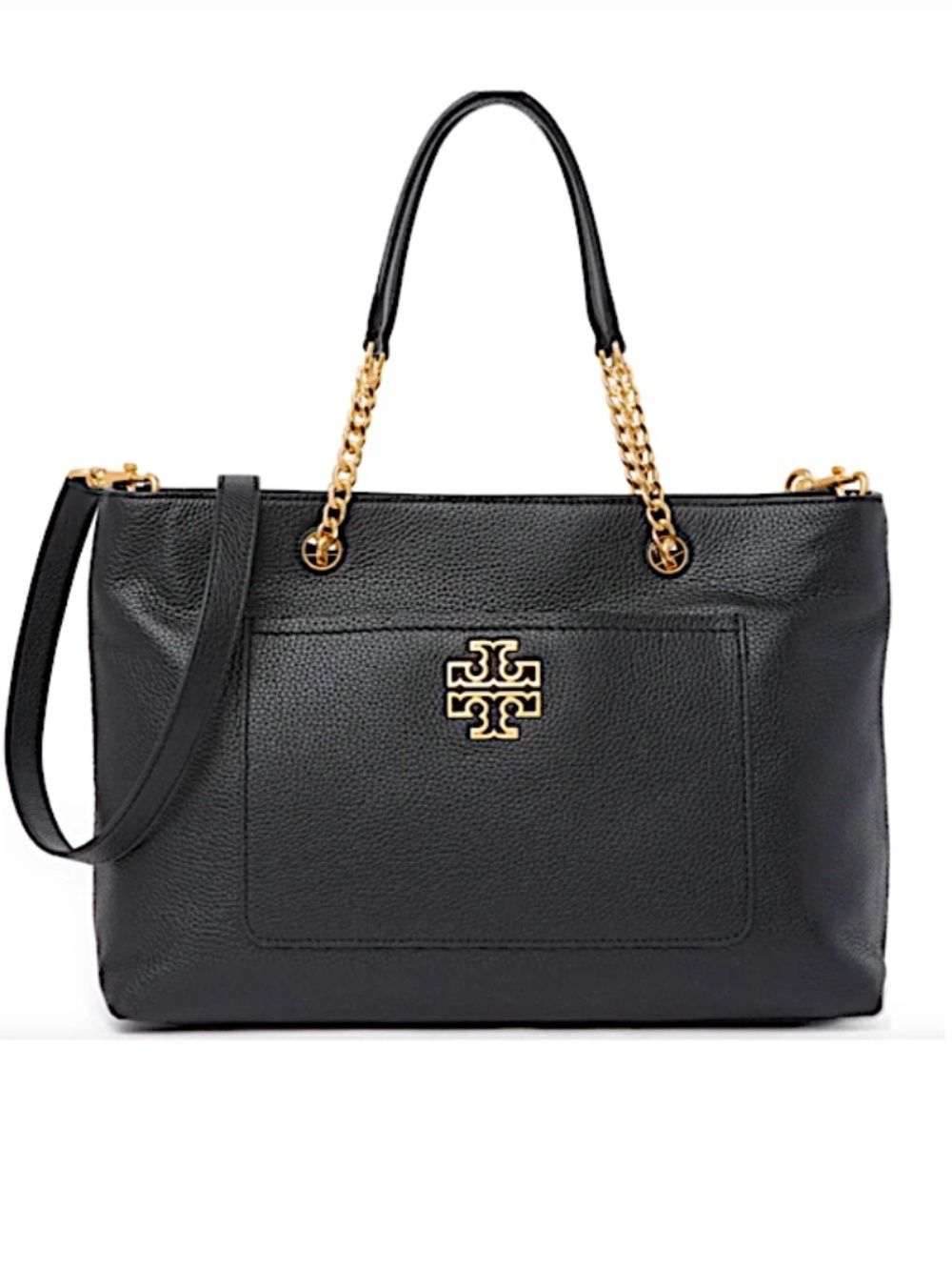Tory Burch Shoulder Bag Britten 2-way Tan Leather Satchel